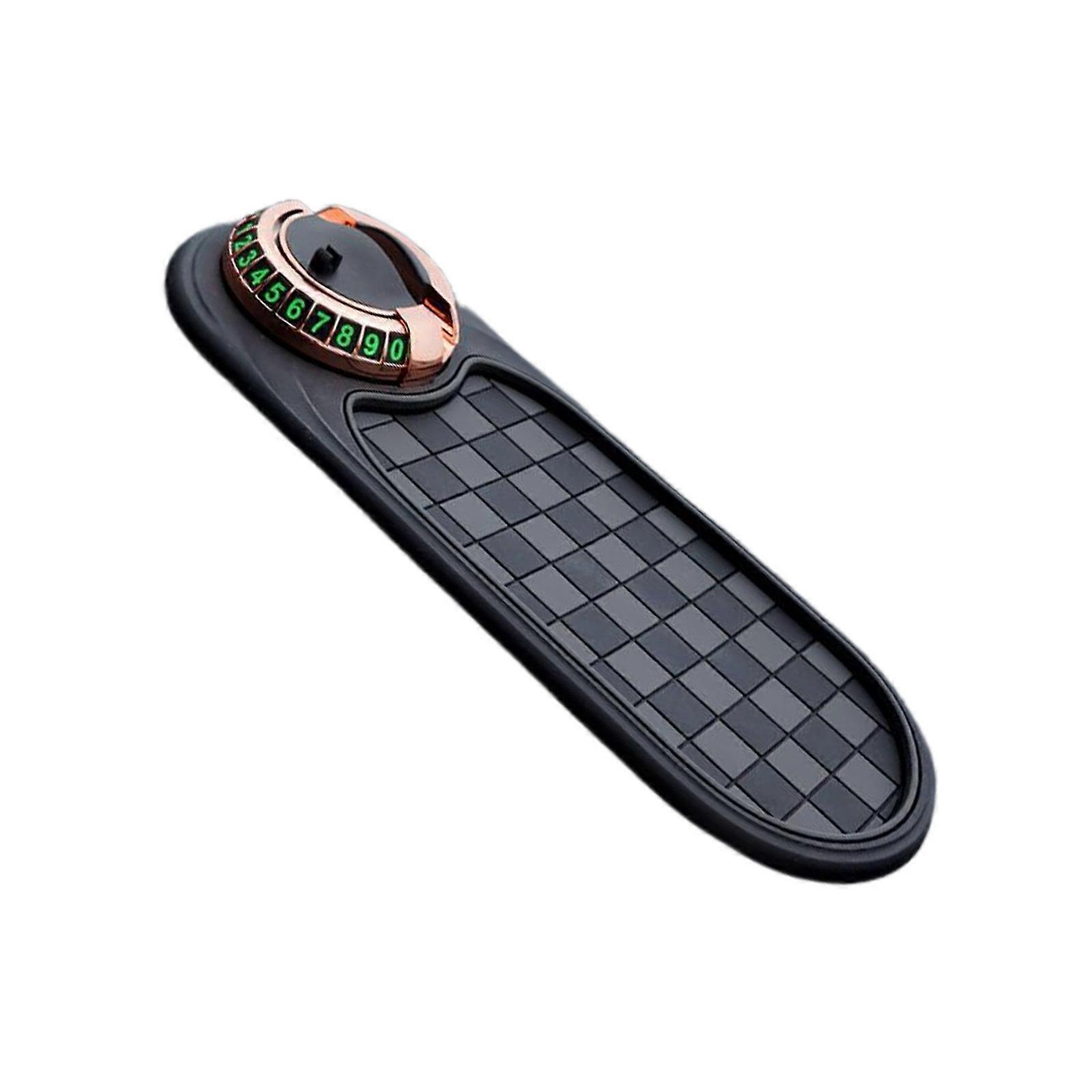 Universal Phone Stand with Number Plate Dashboard Mat 360 Degree Rotating Phone Holder Multifunction Auto Phone Holder Multicolor