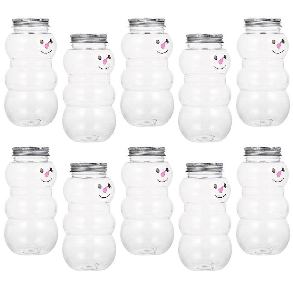 Snowman Containers Juice Bottles Liquid Storage Restaurants Cafés Silver Color 500ml Reusable 12Pcs