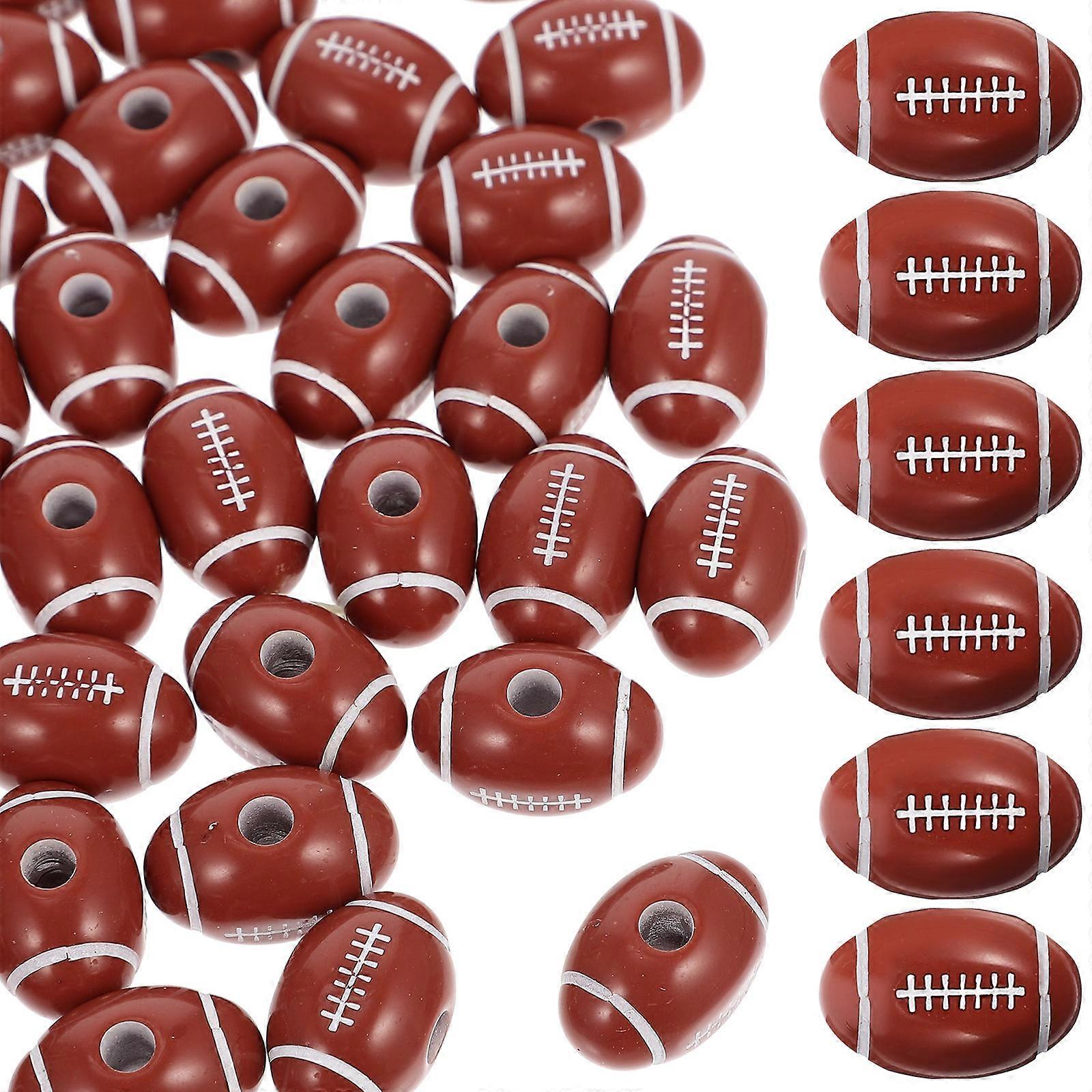 150pcs Acrylic Sports Beads for DIY Jewelry Making – Football Charms for Bracelets, Necklaces & Crafts – Durable & Colorfast for Party Favors