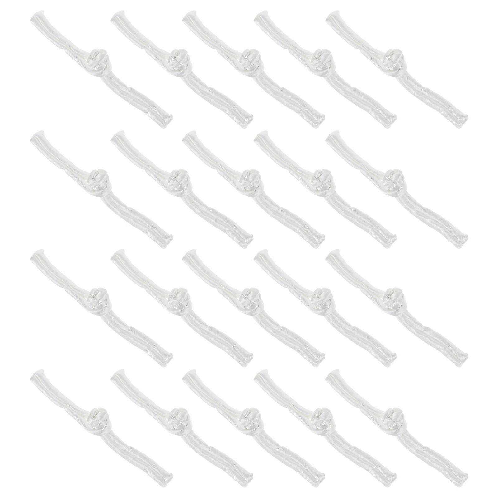 White Chinese Style Cloth Buttons for Decoration with Beautiful and Practical Design 20 Pairs