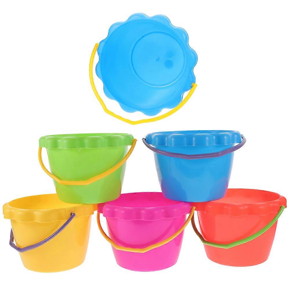 6pcs Sturdy Beach Buckets for Sand Digging, Water Activities, Garden Use, and Creative Outdoor Fun