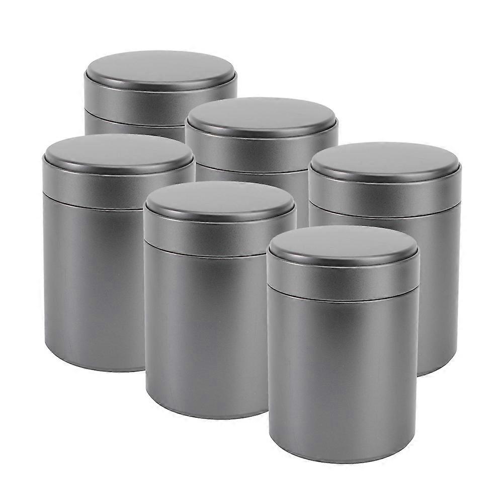 6pcs Airtight Tinplate Storage Canisters Versatile Metal Jars for Tea, Beans, Candy Smooth Surface for Home Organization and Wrapping