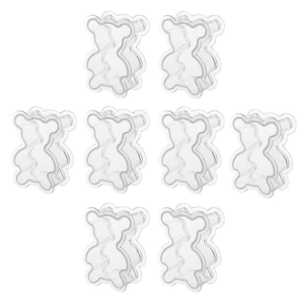 Clear Bear Shaped Candy Boxes for Party Favors Made of Plastic Transparent and Reusable 8pcs