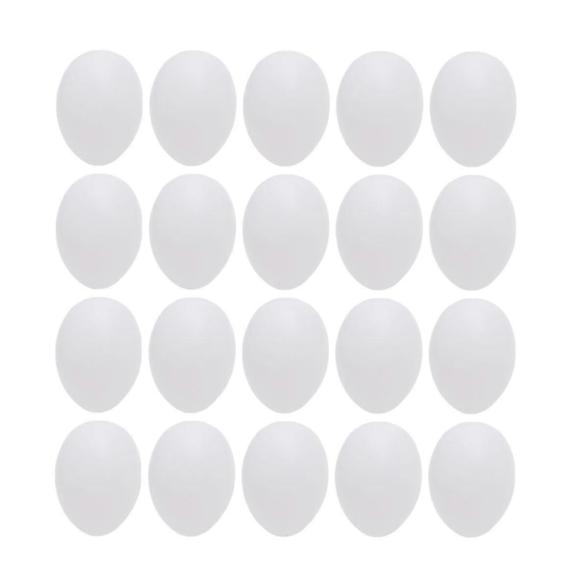 White Plastic Fake Egg for Decoration Safe and Smooth Surface 50 Pcs Same Size as Real Pigeon Eggs
