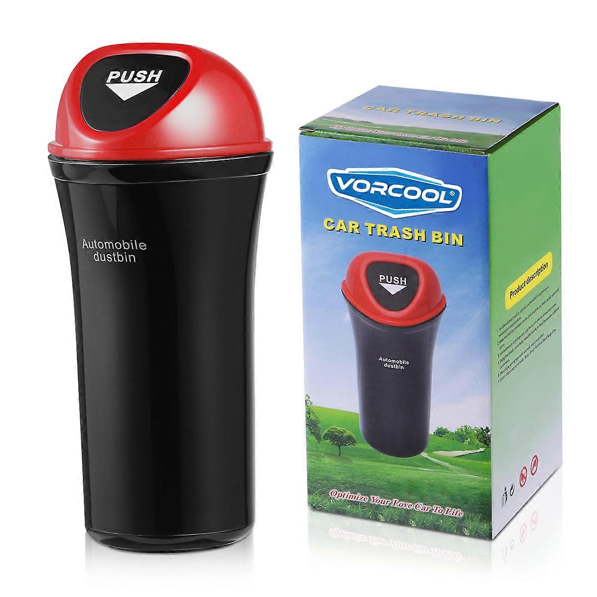 Red Car Trash Can with Leakage Proof Cover for Organized Car Use Space Saving and Multi Functional