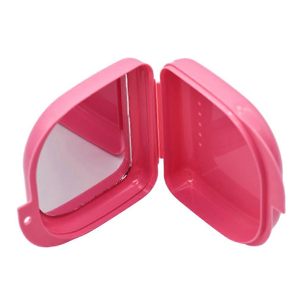 Retainer Case For Cleaning Storage Container With Mirror Portable Bacteria Inhibition Breathable Odorless 1Set