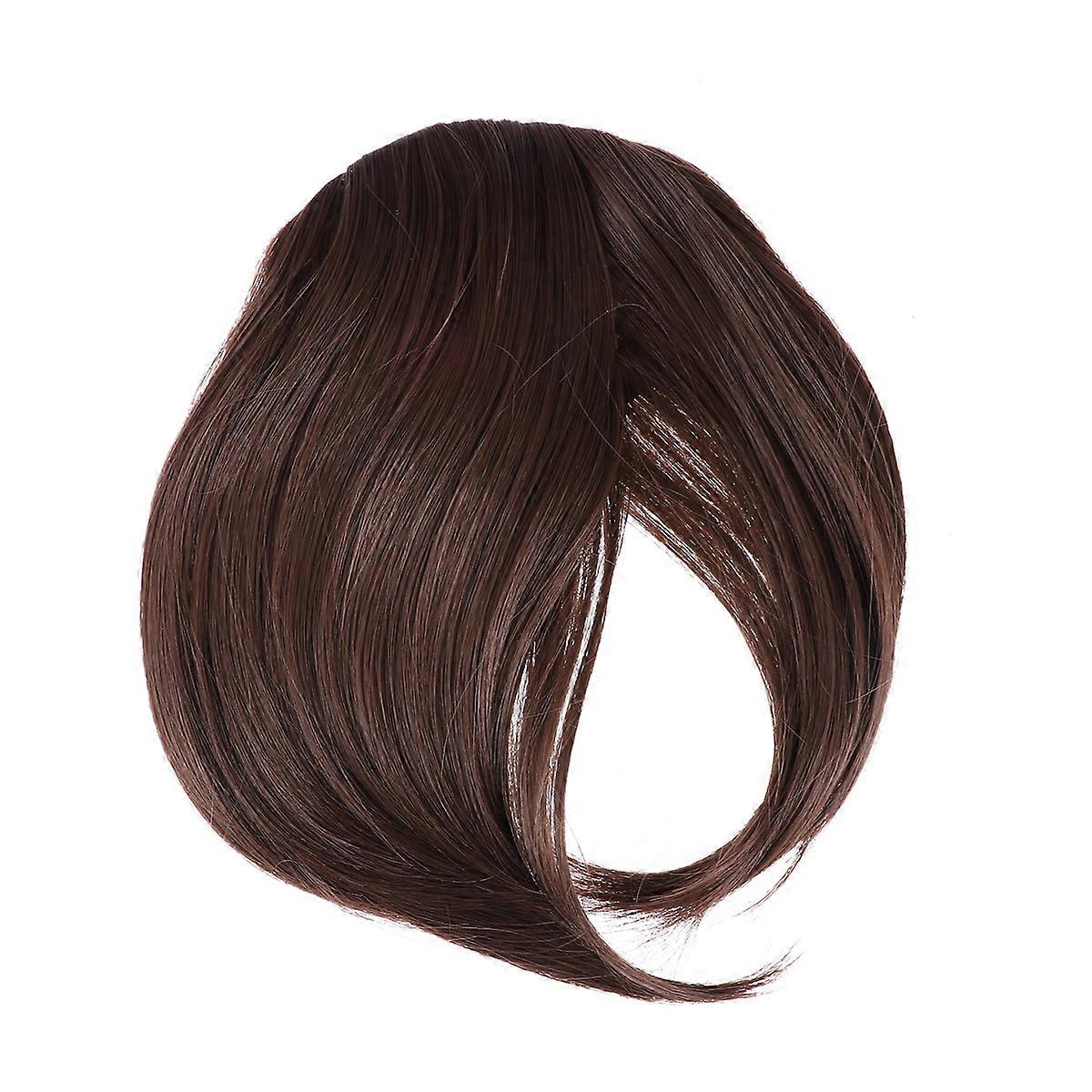 Brown Synthetic Wig with Bangs for Daily Wear and Special Occasions Adjustable Clips Fit All Face Shapes 8#
