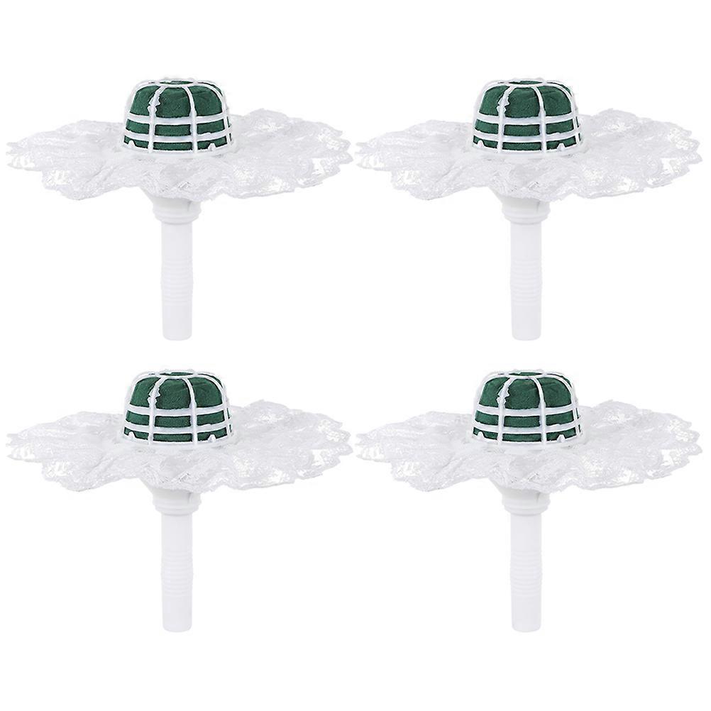 حاملي باقة الزفاف مقبض الزفاف زهرة الديكور DIY حاملي أبيض 4 مجموعات