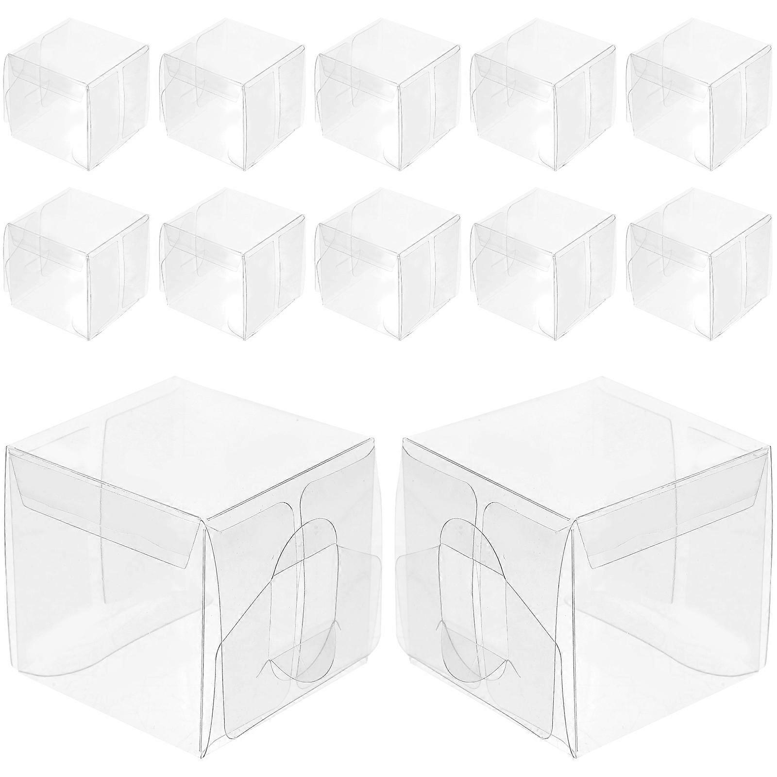 Clear Candy Boxes Transparent PVC Storage for 20Pcs Clear Gift Boxes