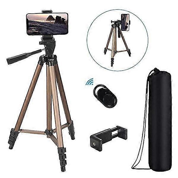Lightweight Portable Telescopic Camera Tripod Stand with Carry Bag - 50 inch in Black/Brown