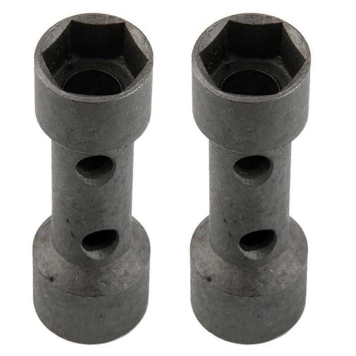 2X Double End Tool Socket Hexagonal Key Box Spark Plug Repair 19mm 21mm Gray