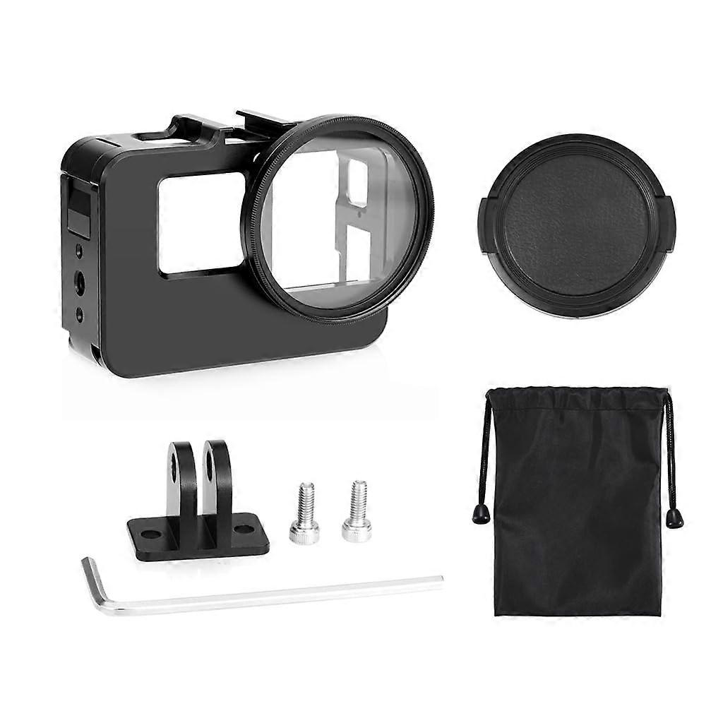 Aluminum Cage Housing Frame with 52mm UV Filter and Adapter Ring for Insta360 Ace and Ace Pro Action Cameras