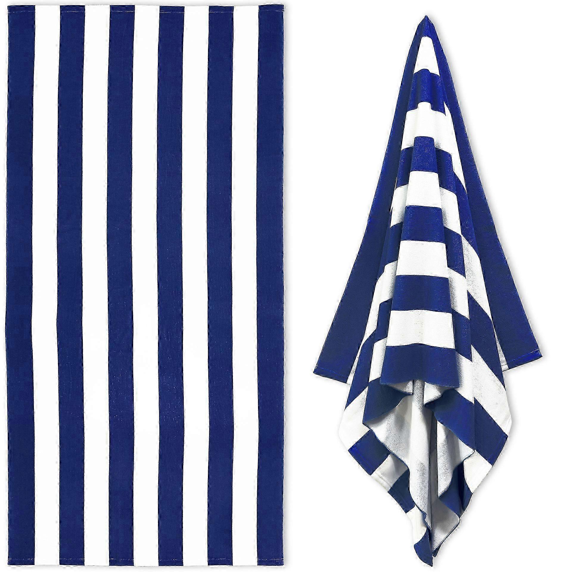 Adult Large Beach Towel - Quick Dry Microfiber - Lightweight and Compact (180x90cm, 70x35in) (Blue)