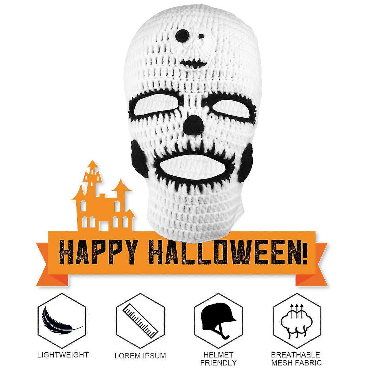 Halloween Crâne Têtes Farce Conception Chapeau Tricoté Pour Hommes Et Femmes 28X22Cm Confortable Et Élégant 1Pc