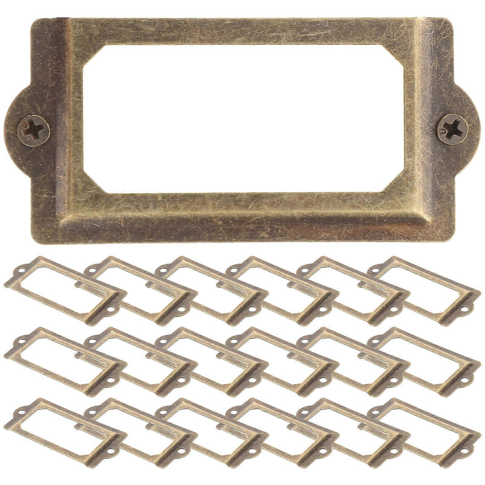 2 Sets Drawer Label Vintage Cupboard Label Frame Cabinet Drawer Label Holder