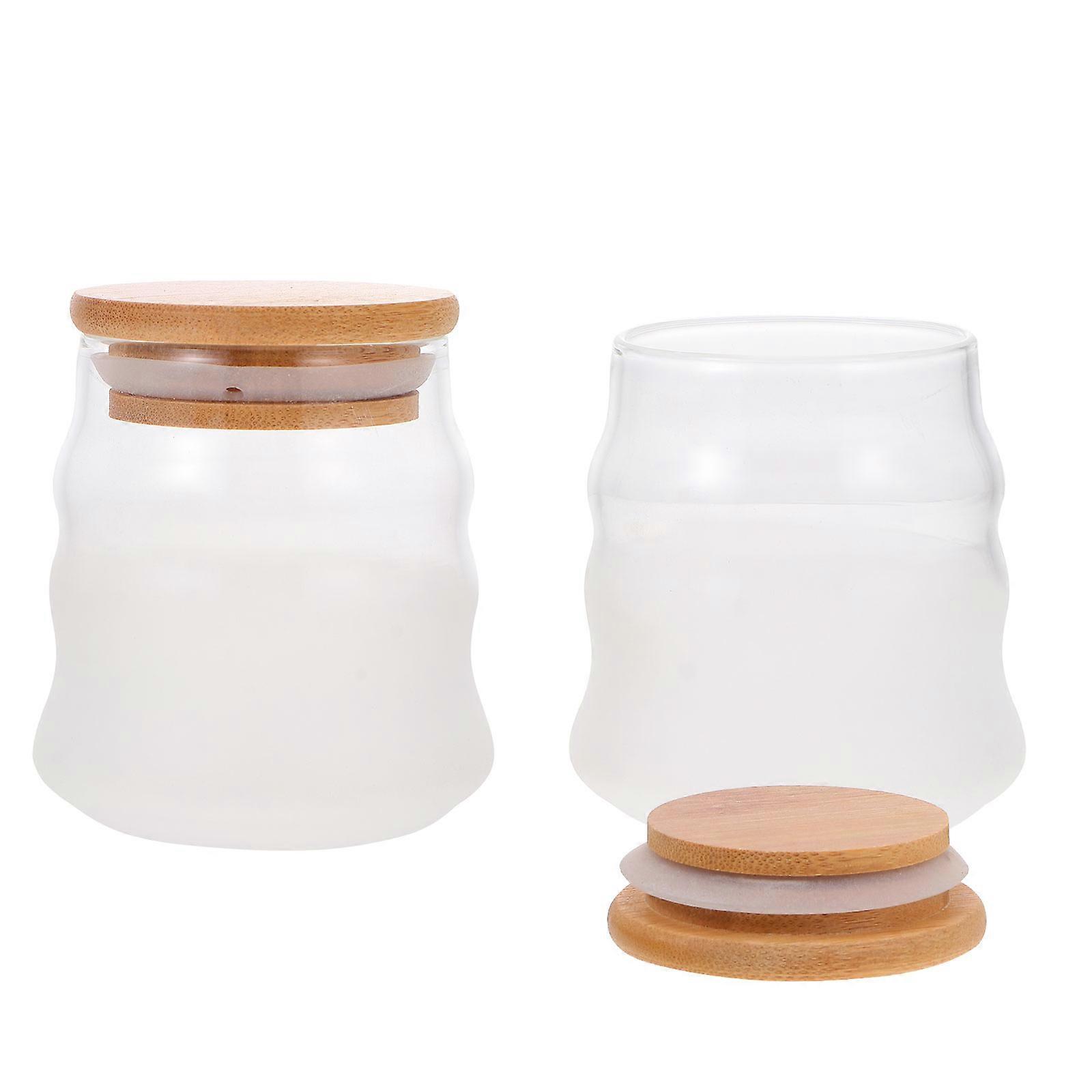Sealed Glass Jars 2Pack Designed For Storing Household Cereals Pots In The Kitchen With Moisture-Proof Feature And Transparent Appearance