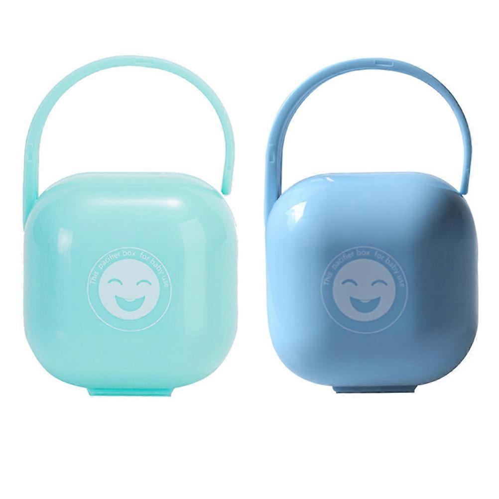 Portable Pacifier Storage Box For Baby Pacifiers In Assorted Color With Dustproof Function For Daily Use 2Set