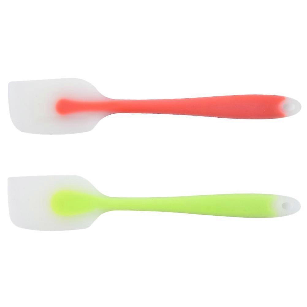 Silicone Baking Spatulas 2pcs Heat Resistant Non Stick Kitchen Tools for Mixing Scraping and Spreading Cake Batter Cream with Comfort Grip Handles