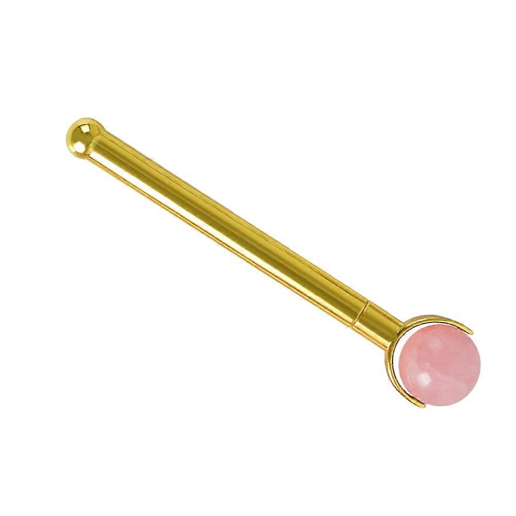 Jade Roller Face Massager with Metal Handle for Skin Care Lightweight, Portable Facial Roller for Relaxation and Firming