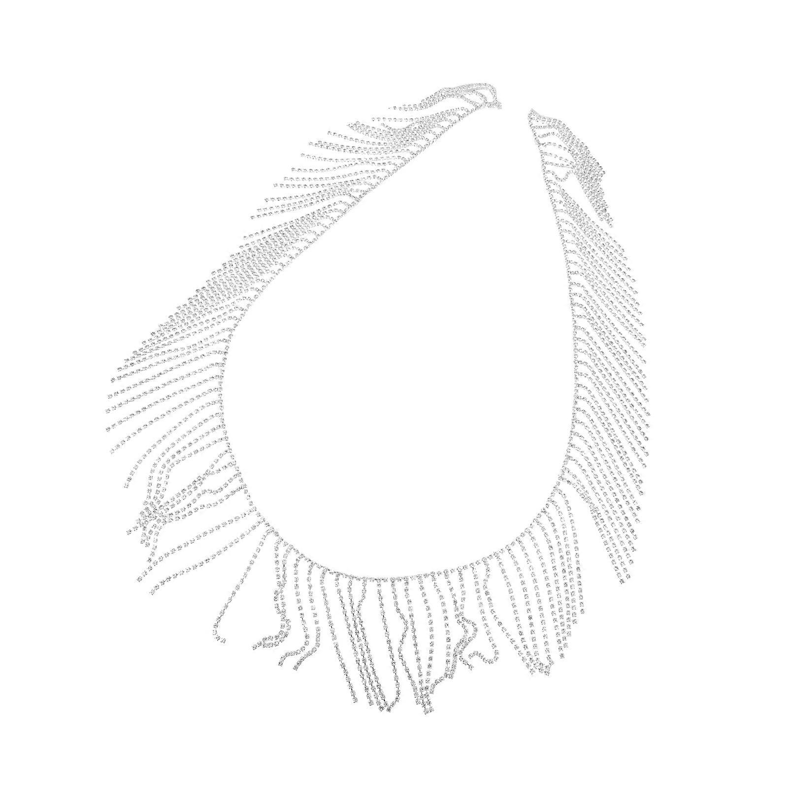 White Rhinestone Chain for Decoration Use Synthetic Material 1Pc