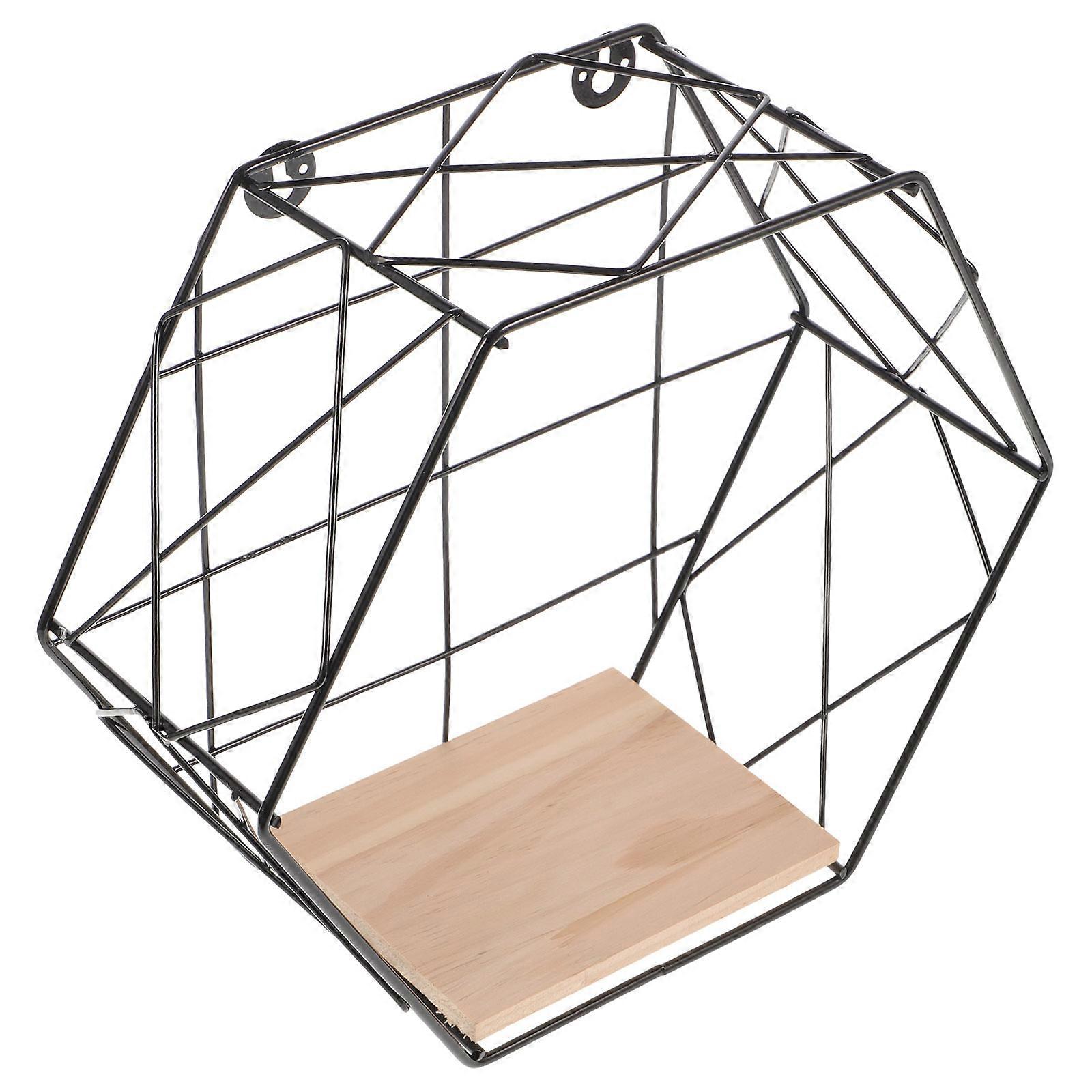 Modern Minimalist Hexagonal Floating Shelf Storage For Flower Display In Living Room Bedroom 1Set