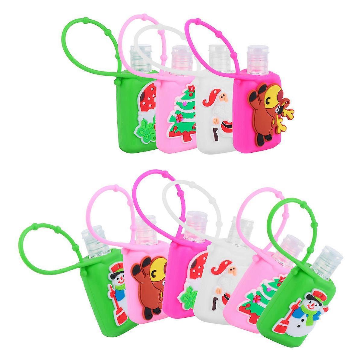 10 Sets Cartoon Pattern Portable Hand Silicone Bottles For Families Children Assorted Color Leak-Proof Function