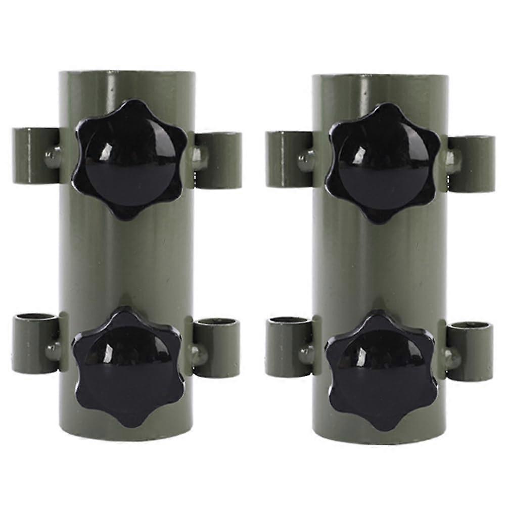 2-Piece Awning Pole Set - Fixed Tube, Windproof, Adjustable, Outdoor Tent Pole Accessory, Green