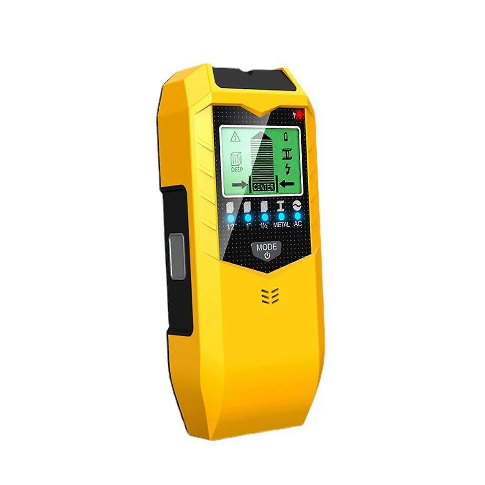 5in1 Electronic Wall Detector Finder, Multifunctional Handheld Metal Detector, Stud, Wood Finder, Electronic Measuring Instrument (Color: Yellow)
