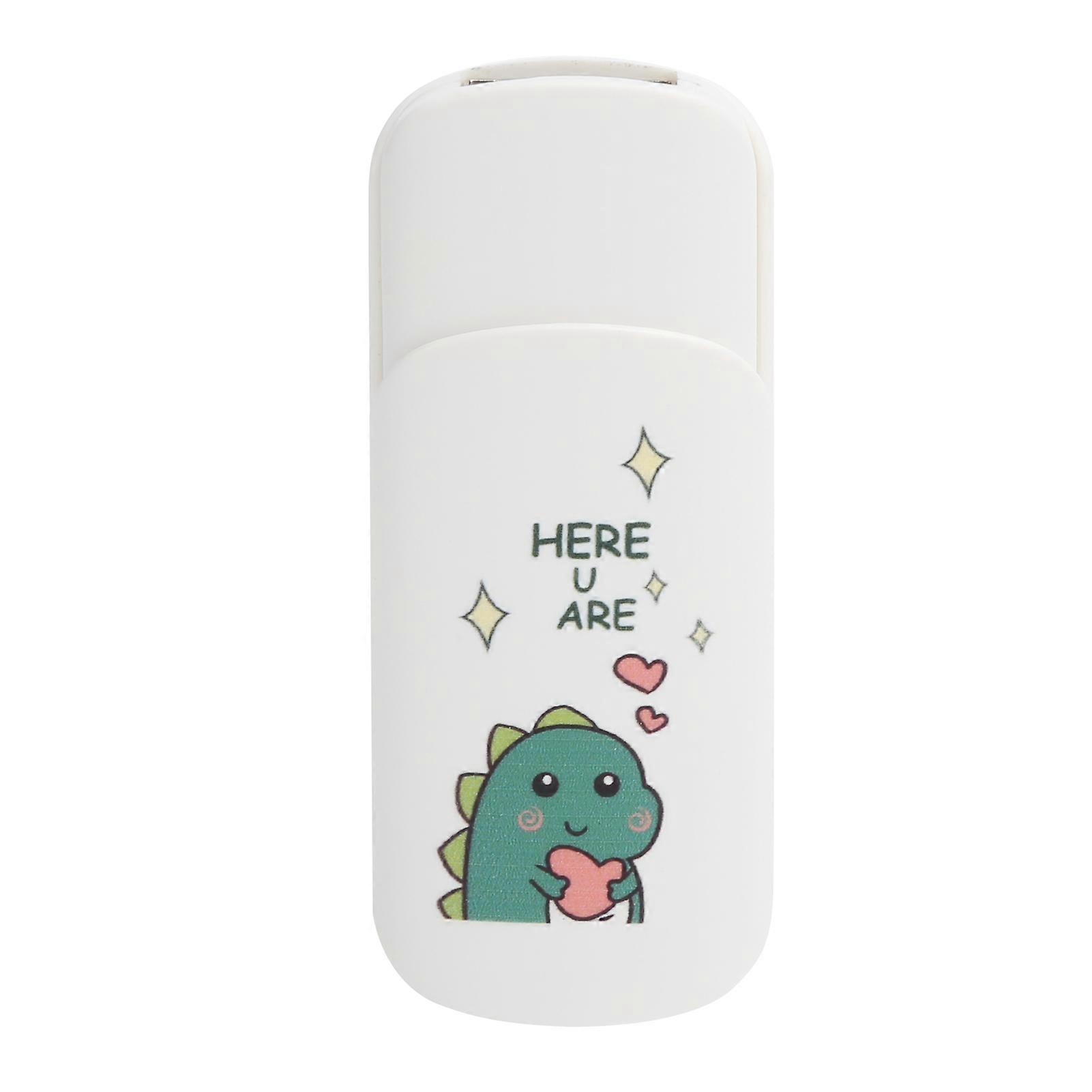 U Disk Slide Cover Type Cartoon Pattern Portable USB Flash Drive Memory Stick Data StorageLittle Dinosaur with Heart 4GB