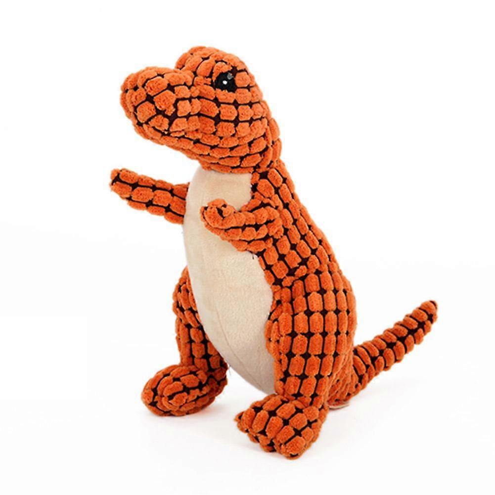 Dinosaur Squeaky Dog Toys Chew Proof Plush with Sound for Anxiety Relief Teeth Cleaning Interactive Training Fun
