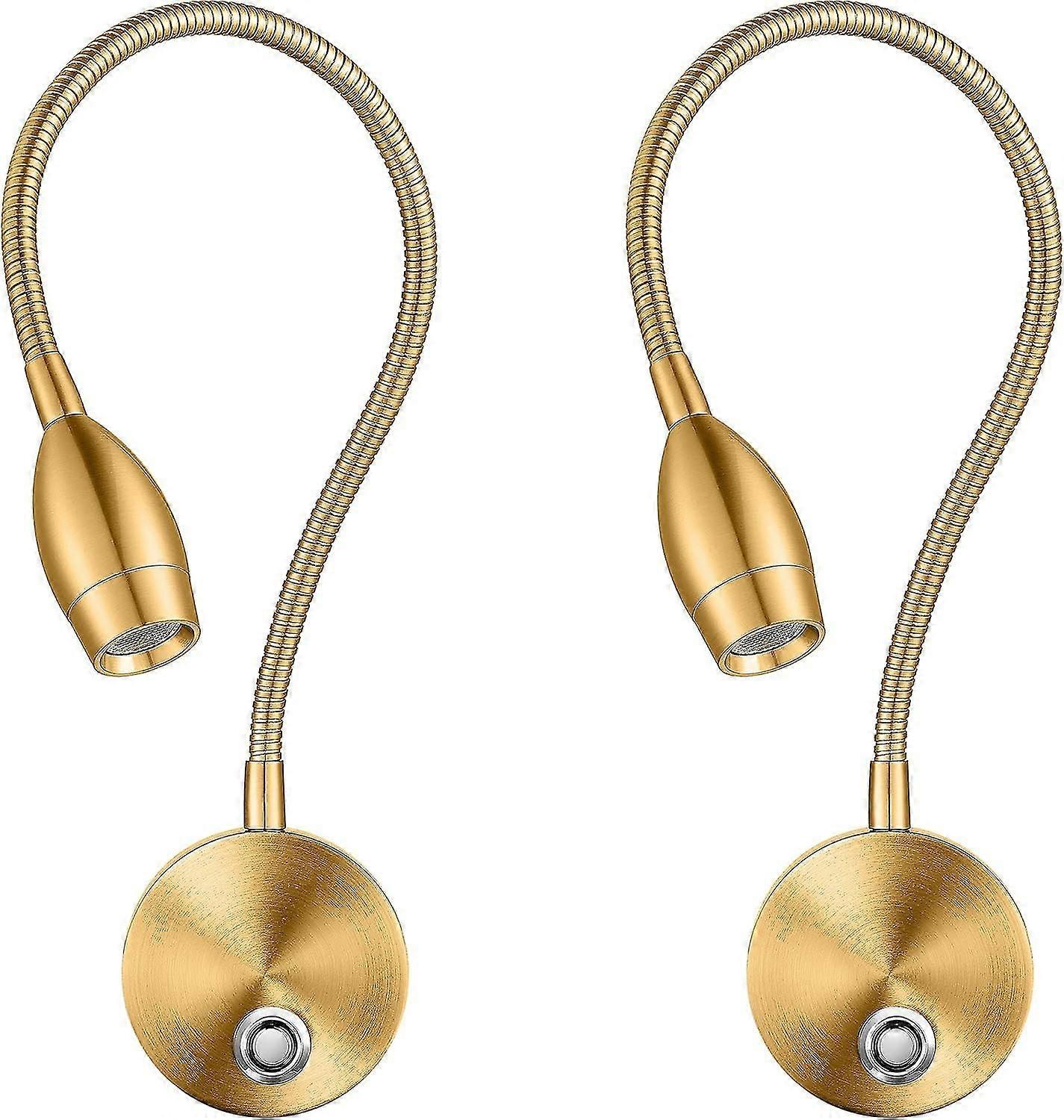 2 Pack Dimmable LED Gooseneck Reading Lamps Touch Control 3 Modes