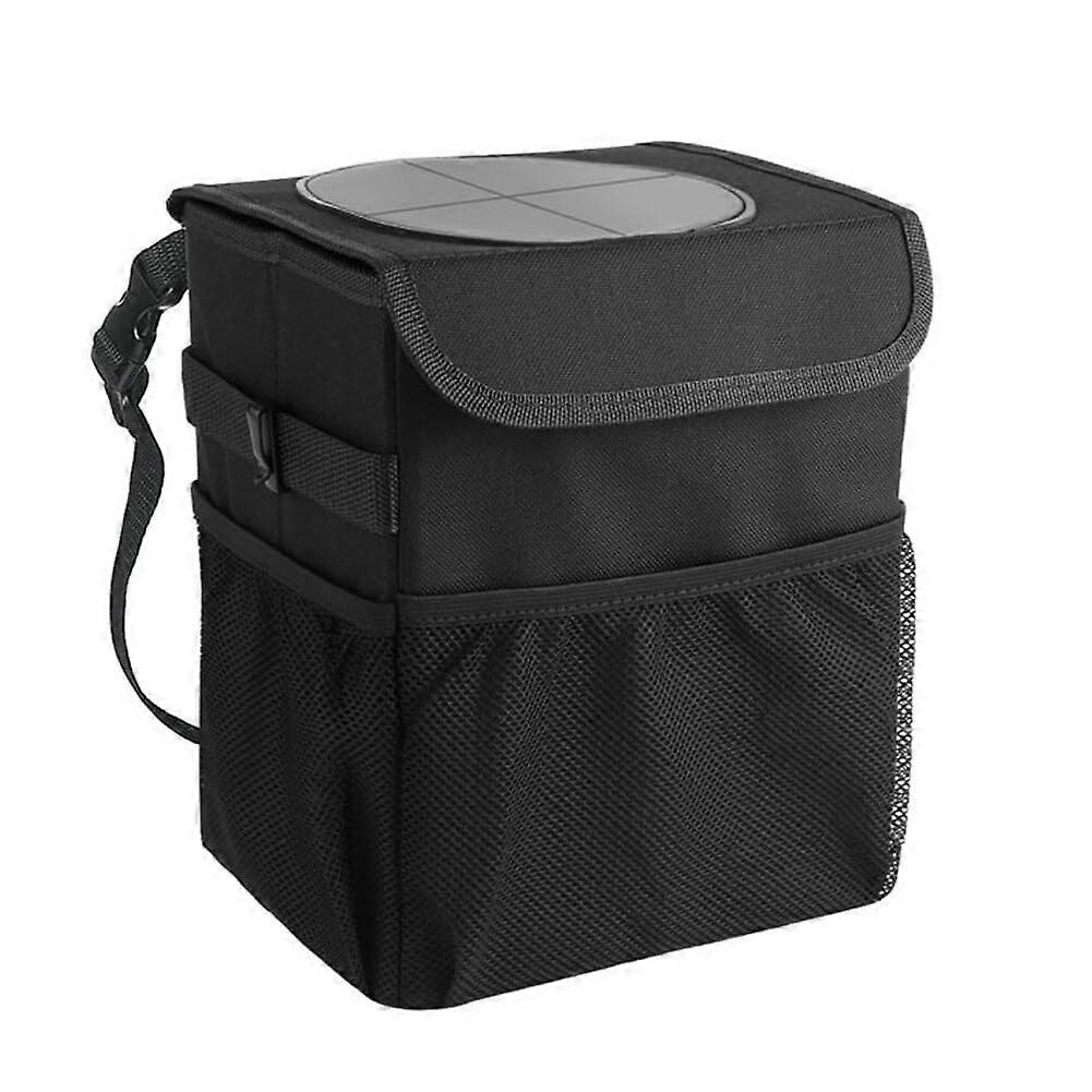 Portable Car Trash Can with Lid, Foldable Waterproof Garbage Bin, Hanging Washable Bag for Vehicle Organizing