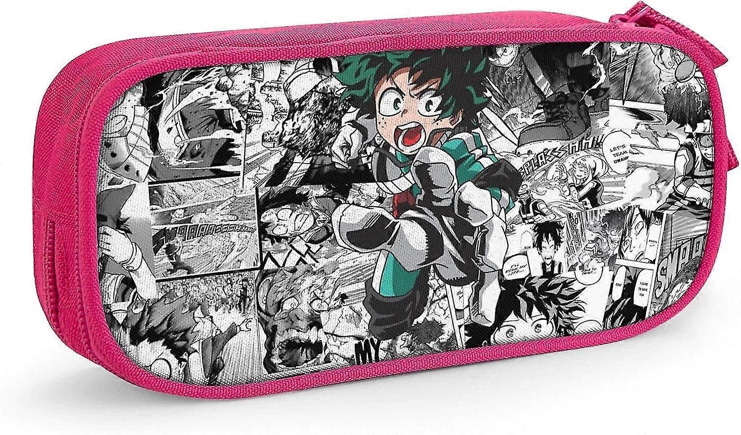 My-Hero-Academia Pencil Case, Big Capacity Pen Bag With Double Zipper Pink-My Hero Academia5-Pink SAOE010789