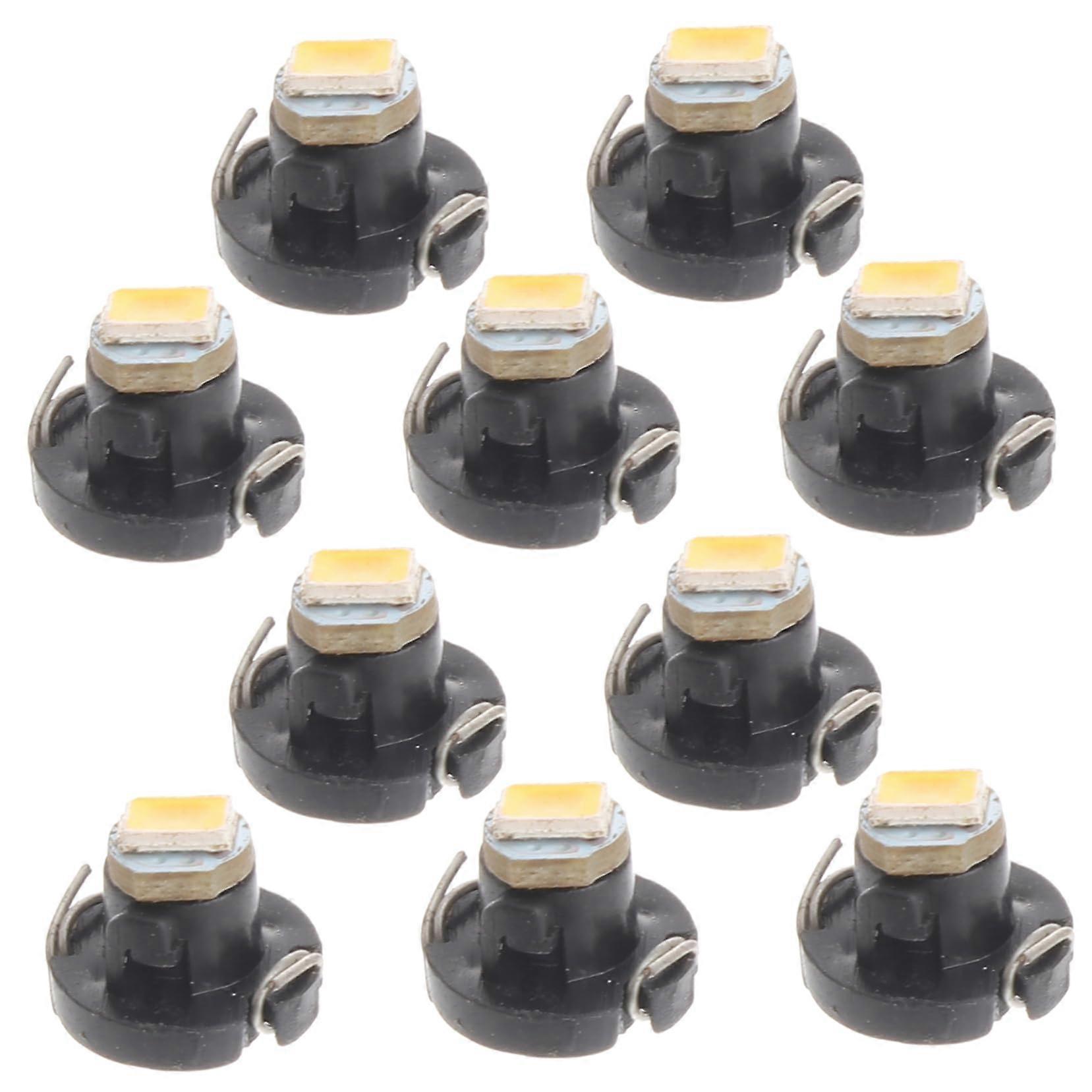 10Pcs Yellow LED Indicator Light Bulb for Car Dashboard SMD Lighting Fits Twist Lock Socket Durable Material