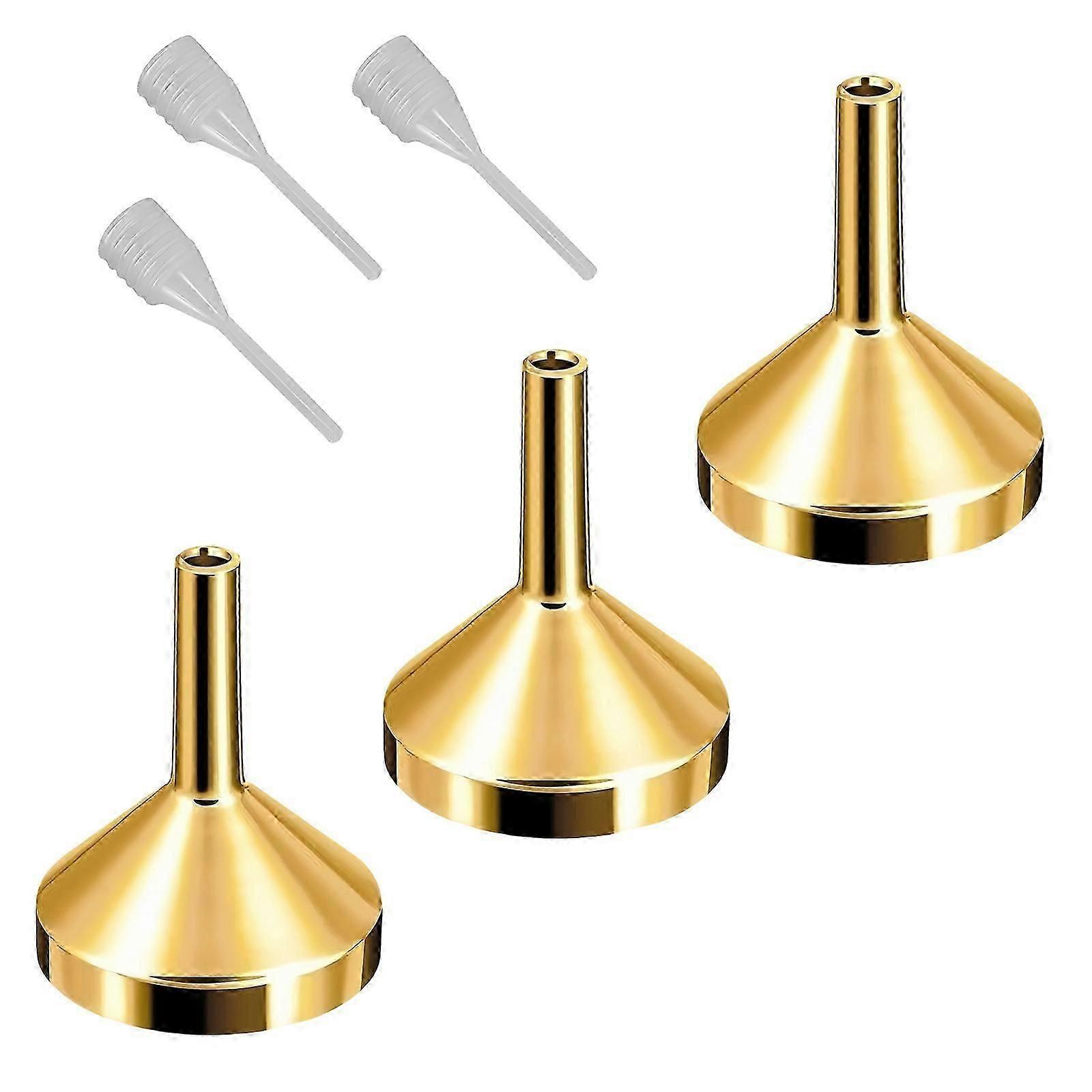 3 Pcs Practical Funnel Perfume Funnel Small Funnel Metal Funnel for Lab Water Bottle Powder Filling Bottles