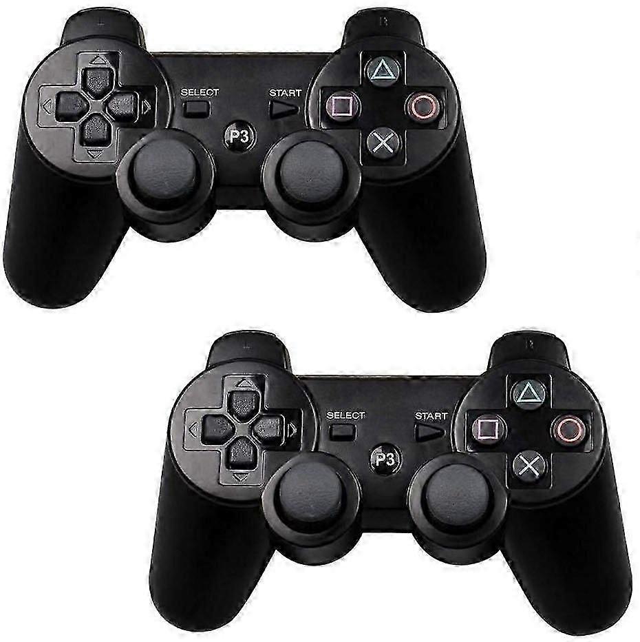 2 Stück PS3 Wireless Controller Schwarz