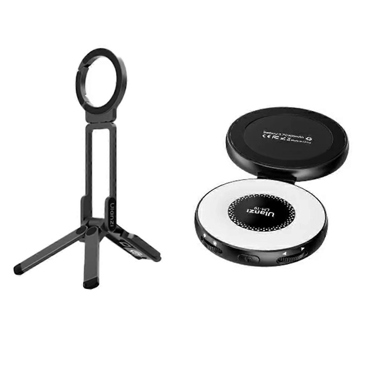 MA38 MagLock Phone Stand with Light Foldable Tripod Phone Mount for 16 15 14 13 Versatile with Hidde