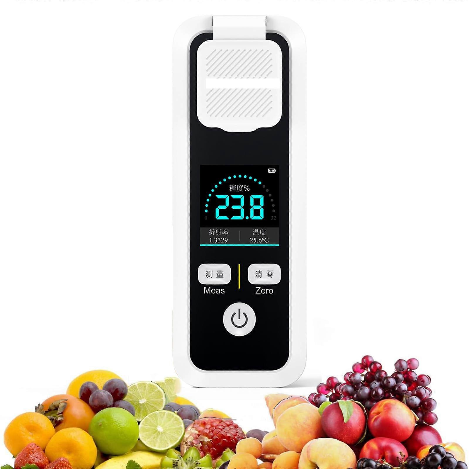 Smart Sugar Meter, Brix/Temp/Refraction, 055%brix ±0.2%, 3s Onekey, for Fruits,Beverages JBM