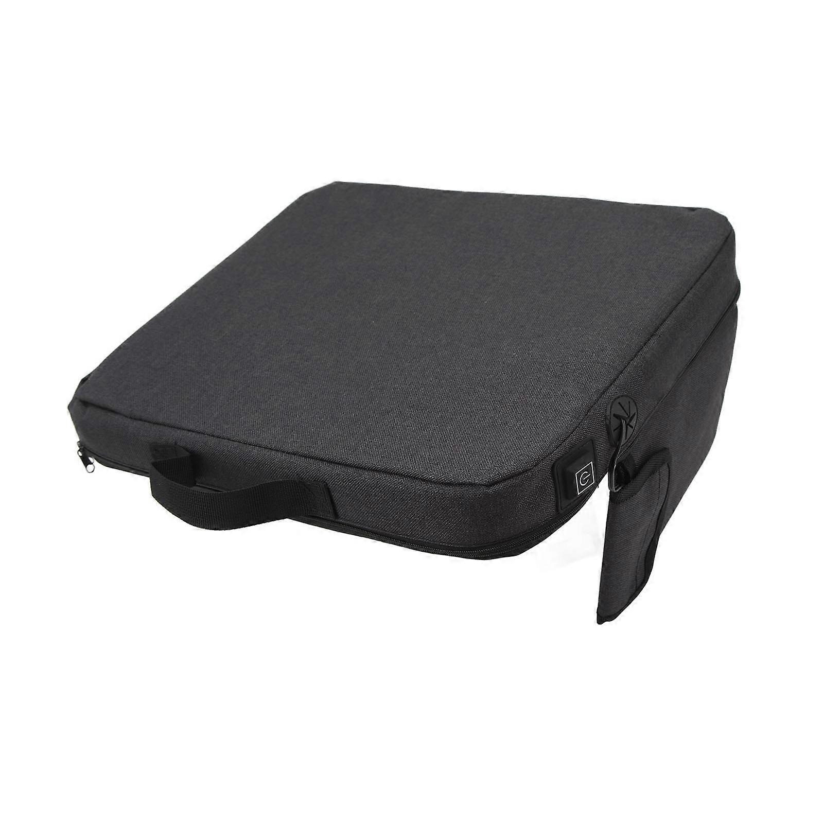 Heated Cushion Black USB 3 Gears Temperature Control 40x34cm