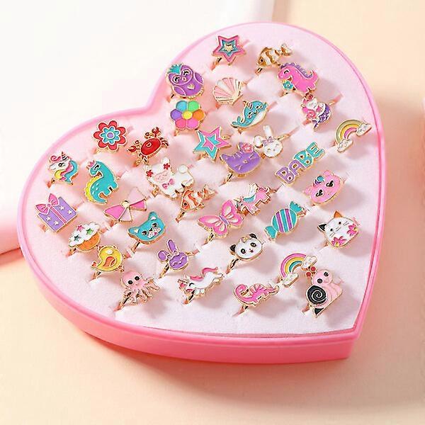 Girls' rings, suitable for ages 3 - 14, with a variety of colors and styles