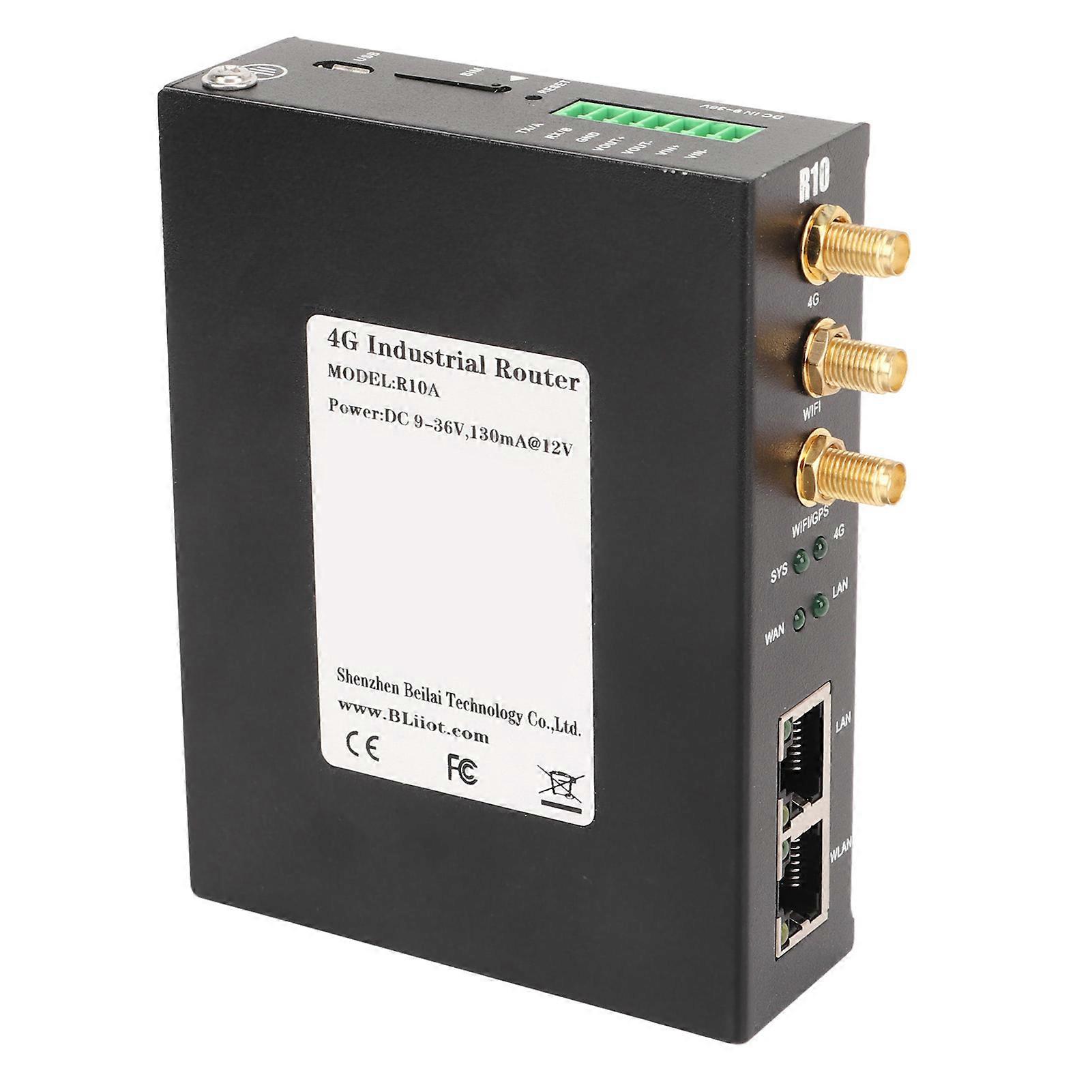 R10A Industrial 4G LTE Wireless Router WiFi RS485 VPN AC100-240V