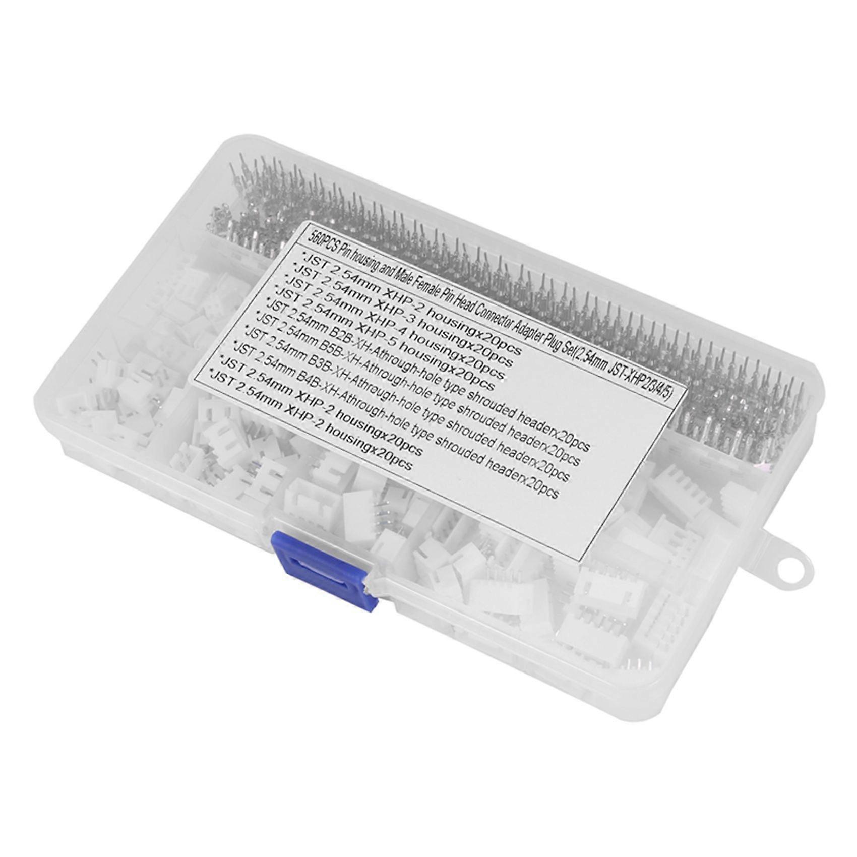 560PC 2.54Mm JST- 2/3/4/5 Pin Housing with 2.54Mm JST XH Male/Female Pin Header Kit