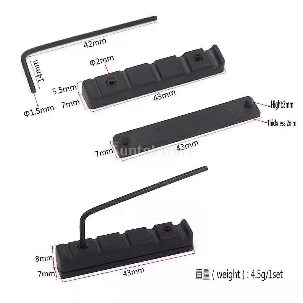 String Bridge Nuts 38mm / 43mm Slotted Set For 4-String / 5-String Guitar Bass Instrument Accs