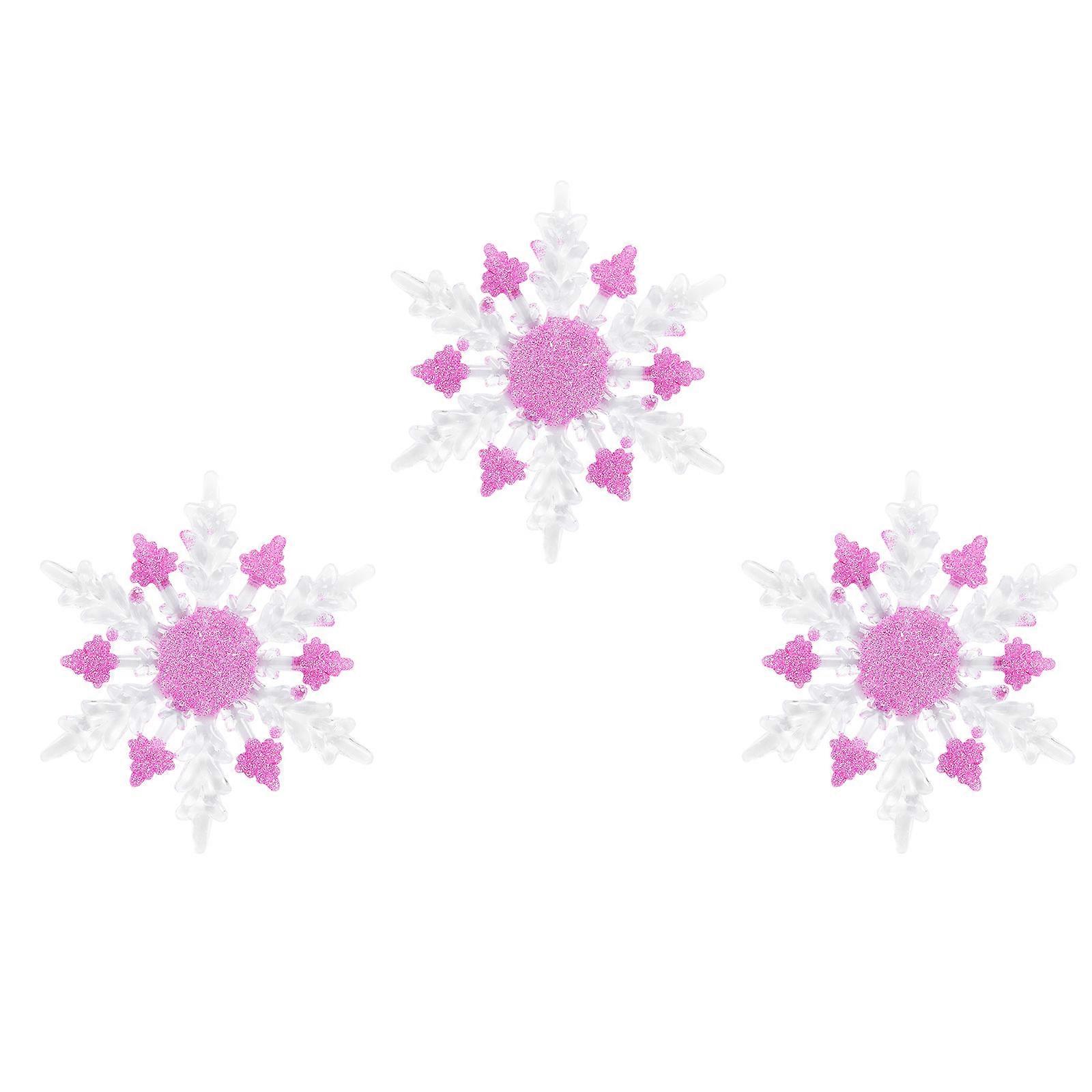 Clear Snowflake Ornaments Acrylic Snowflake Pendant for Decoration 3Pcs