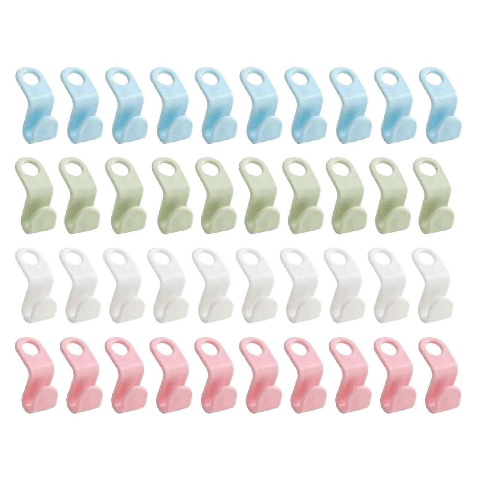40 Pcs Clothes Hanger Connector Hooks Closet Hangers Organizer Space-saving Clip