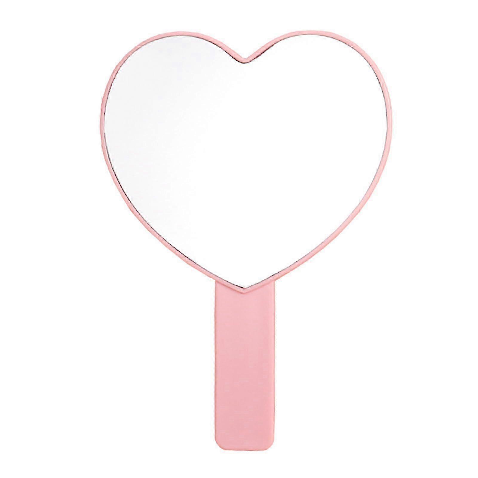 HAND MIRROR WITH HAPPENS, Cute Pink Small Hand Mirror Travel Makeup Mirror Eyelash Mirror for Eyelash Extension, Light and Moving (13x18.5 Cm) 2025