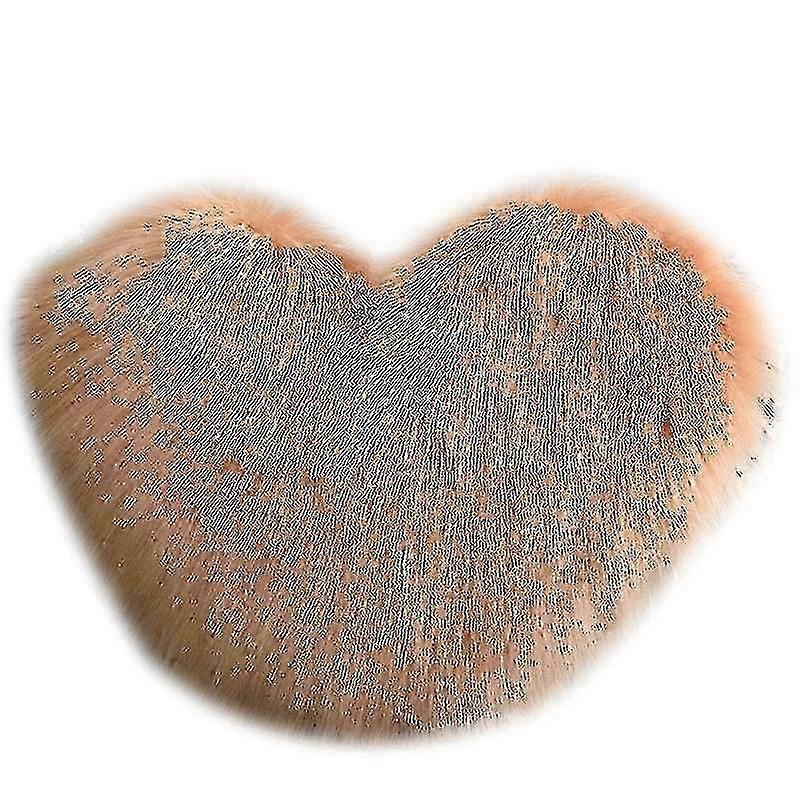 Faux Fur Heart Pillow Decorative For Bedroom And Couch 15.7 X 19.7 Inches f26 2025