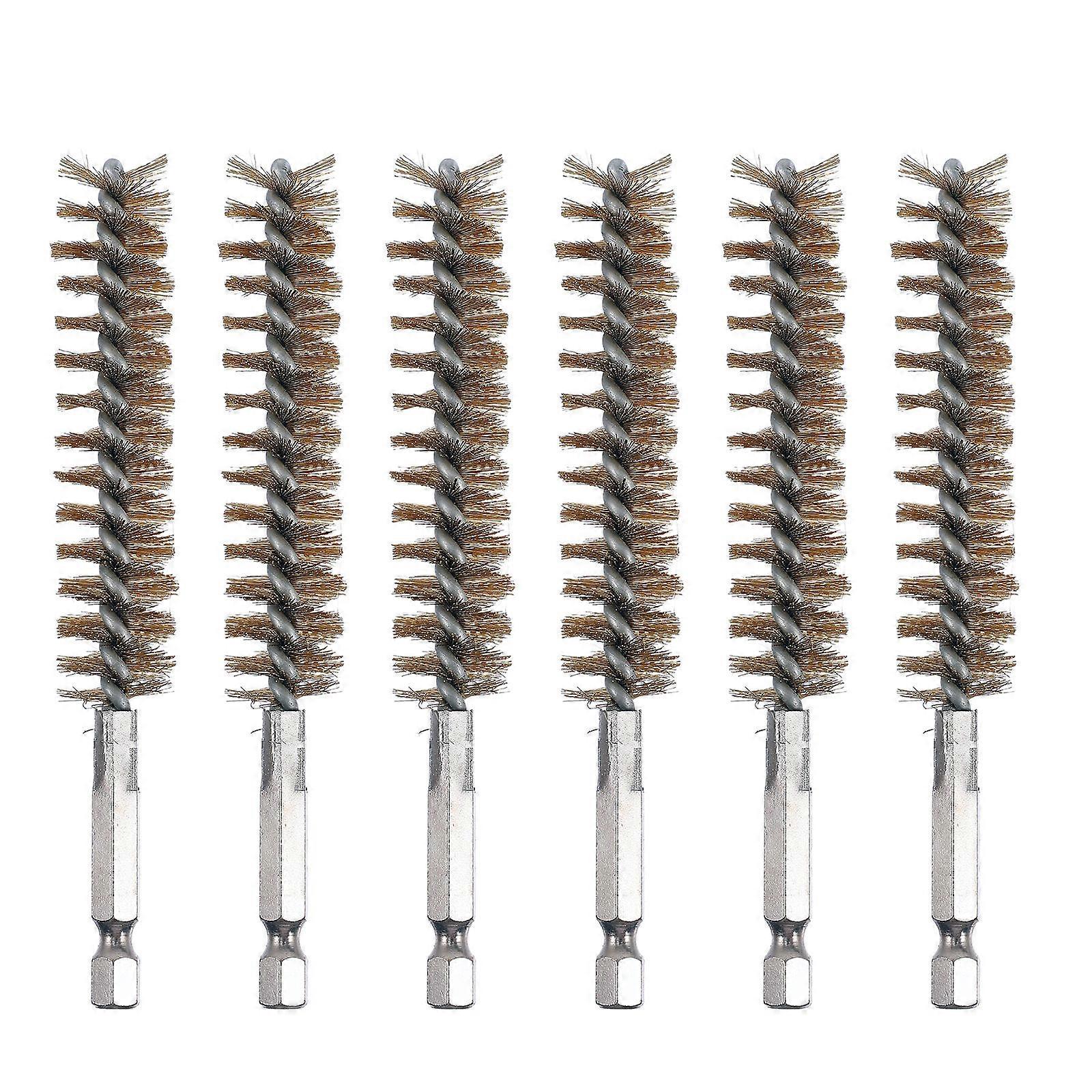 Bore Cleaning Brush Brass Handle for Home Use with 6Pcs Wire Brushes