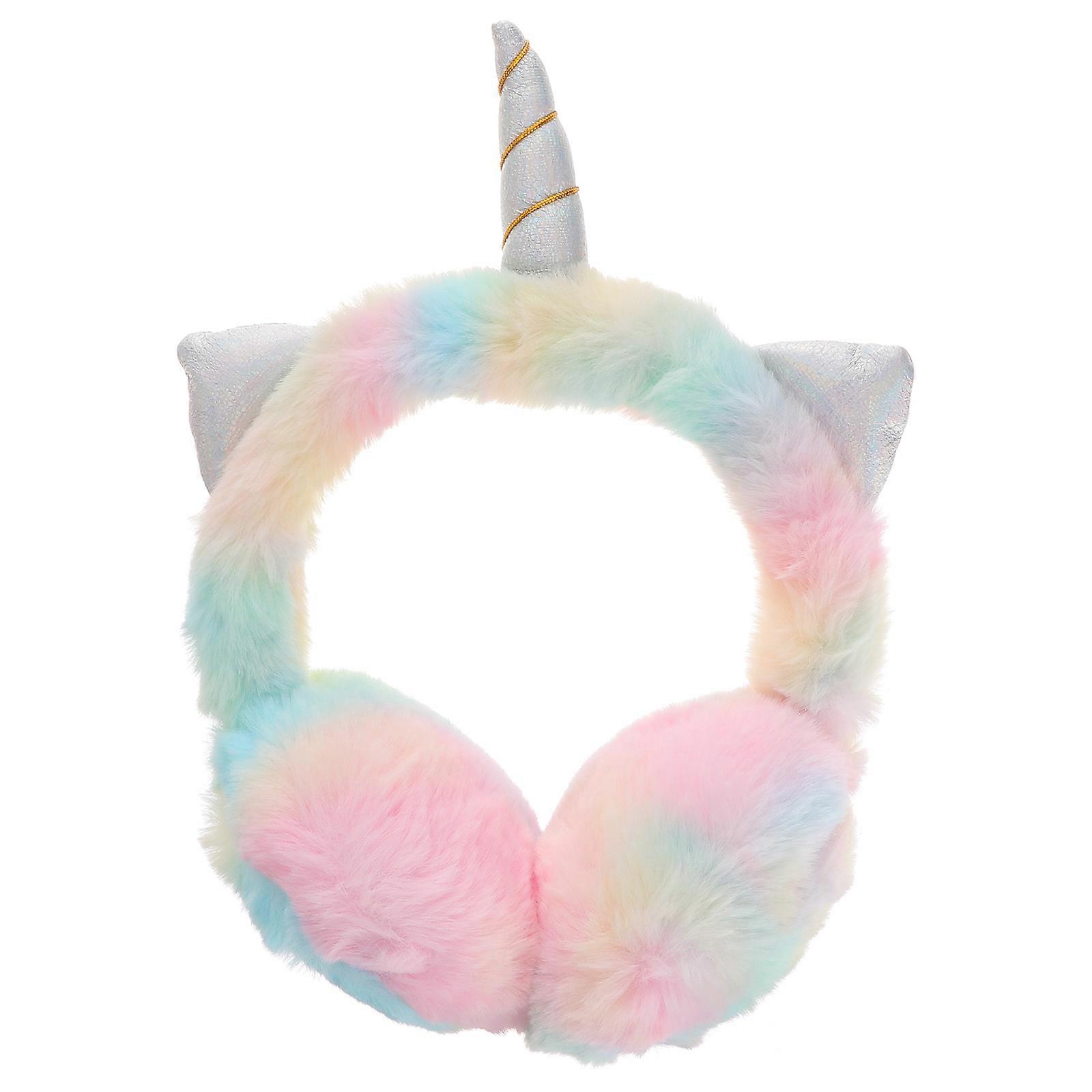 Kids Warm Earmuff Unicorn Ear Warmer for Ear Warming Soft Plush Yellow