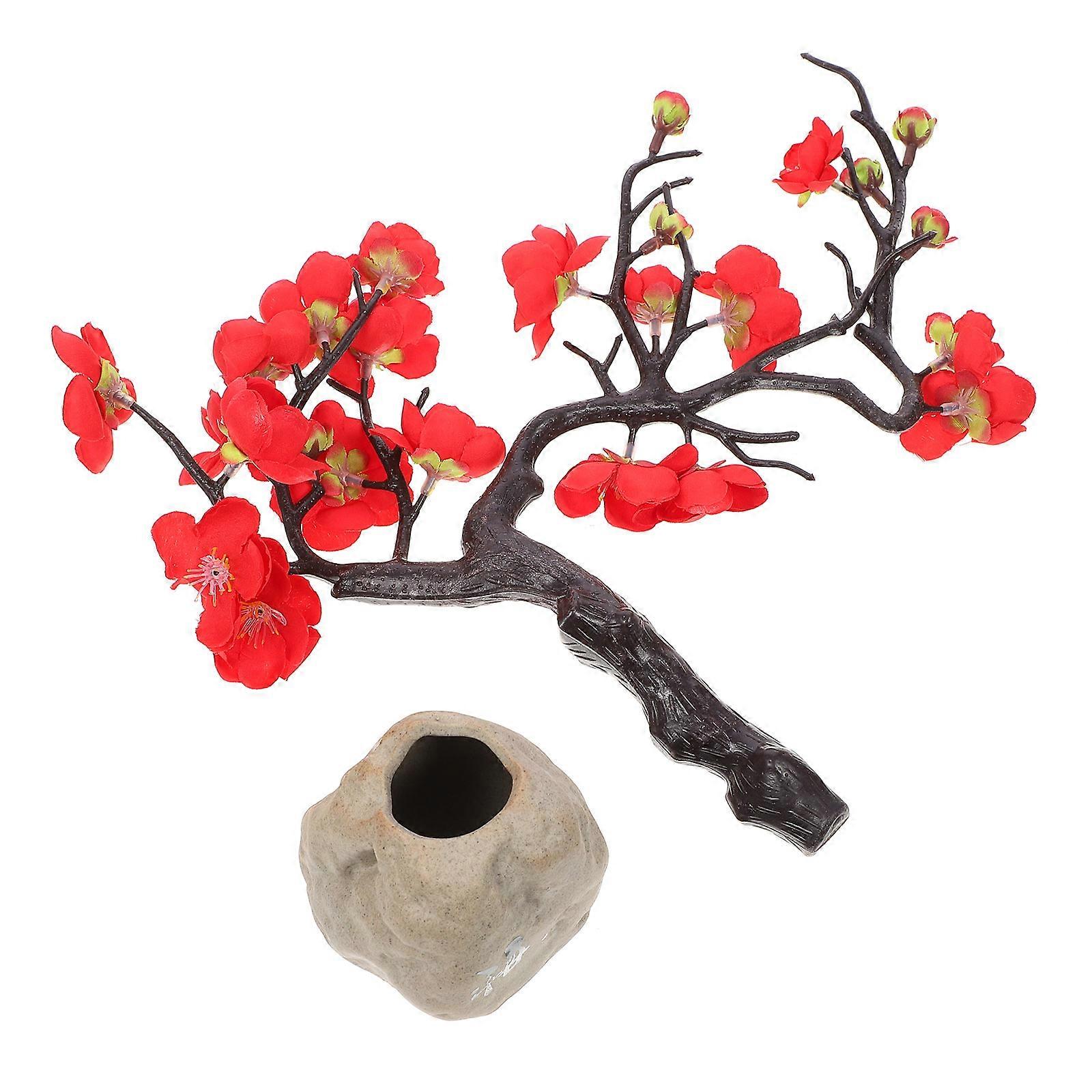 Artificial Plum Blossom Branch for Decor with Blossom